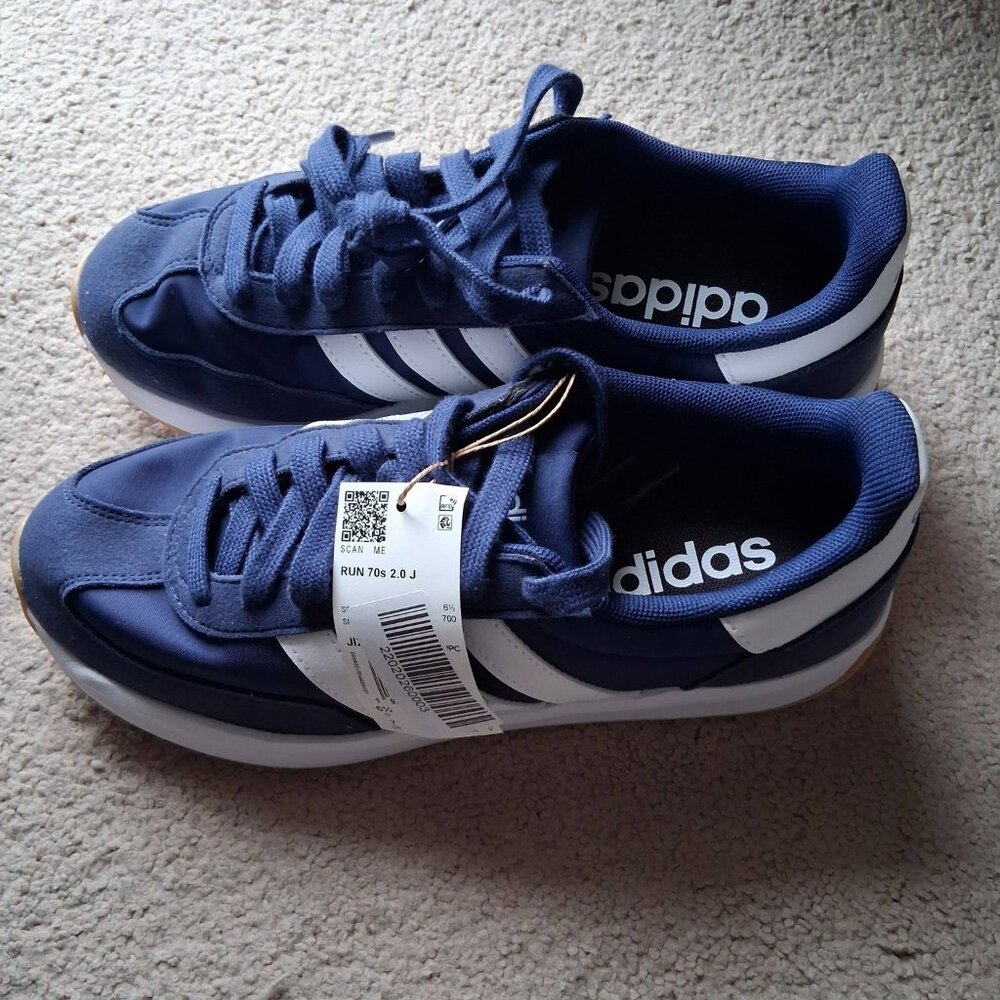 Adidas Unisex Kids Run 70s 2.0 Navy White Gum JI2267 sz 7